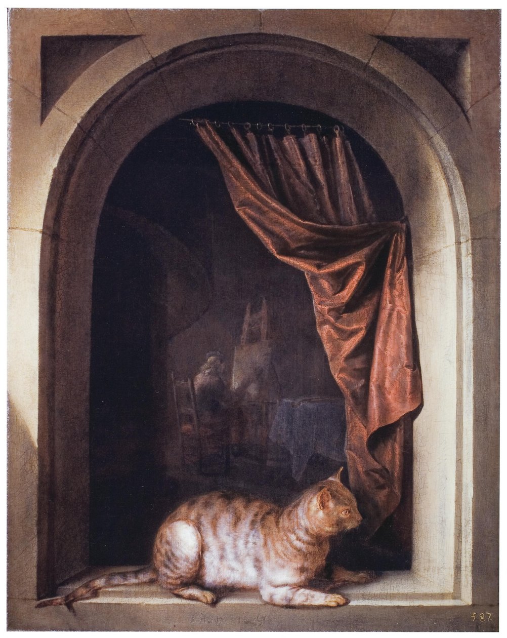Katt på en kant av Gerrit Dou