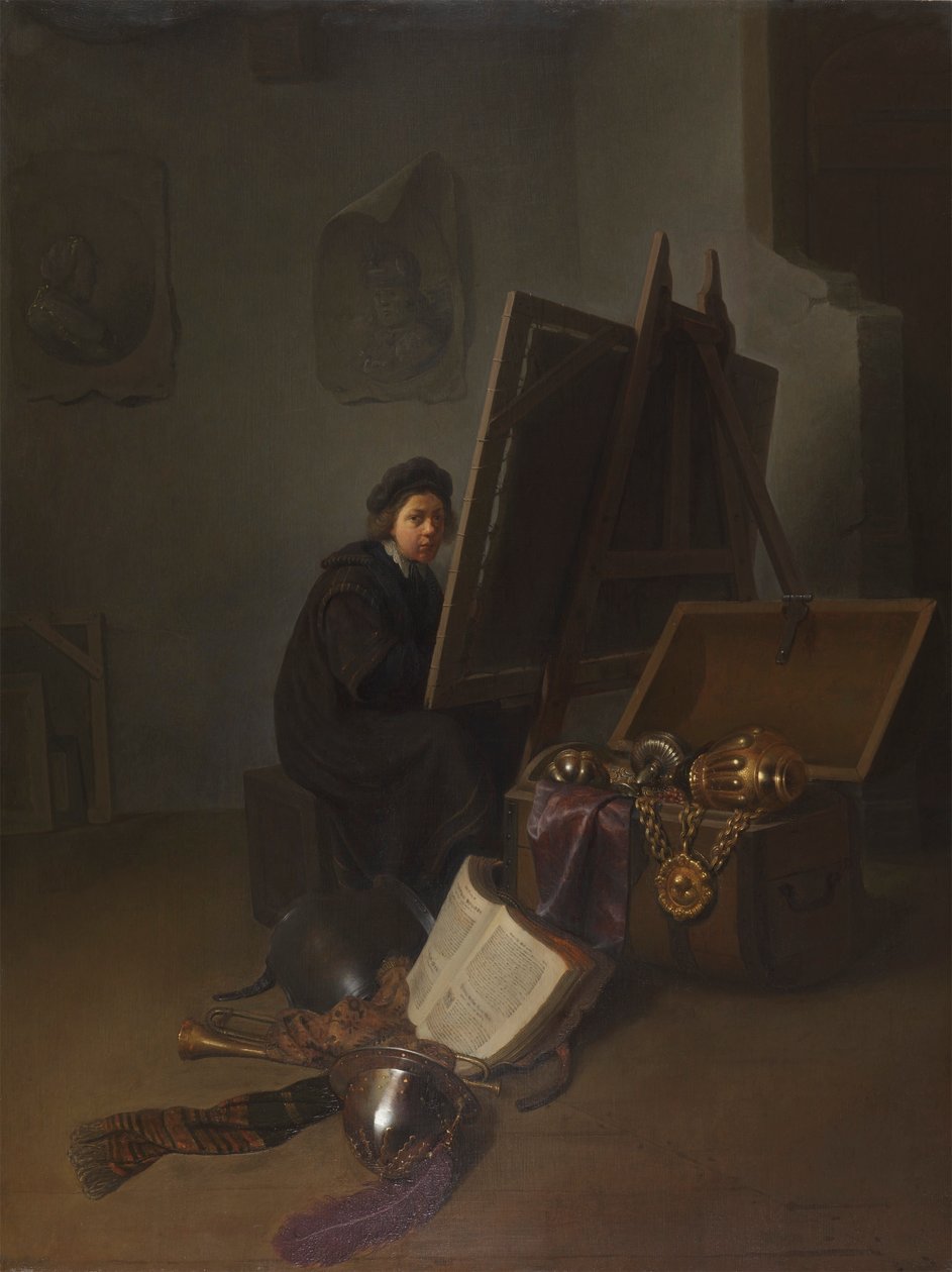 Självporträtt () vid ett staffli av Gerrit Dou