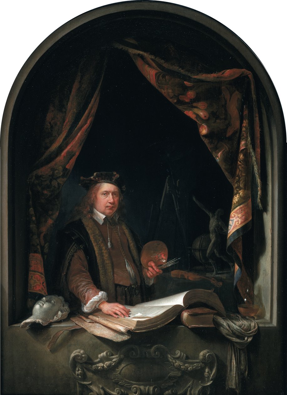 Självporträtt av Gerard Dou (1613-1675) av Gerrit Dou