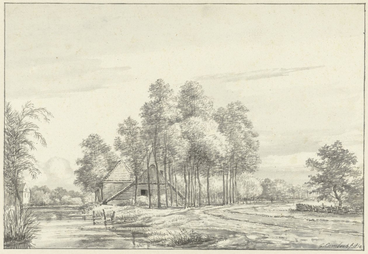 Utsikt vid Oudewater av Gerrit Lamberts