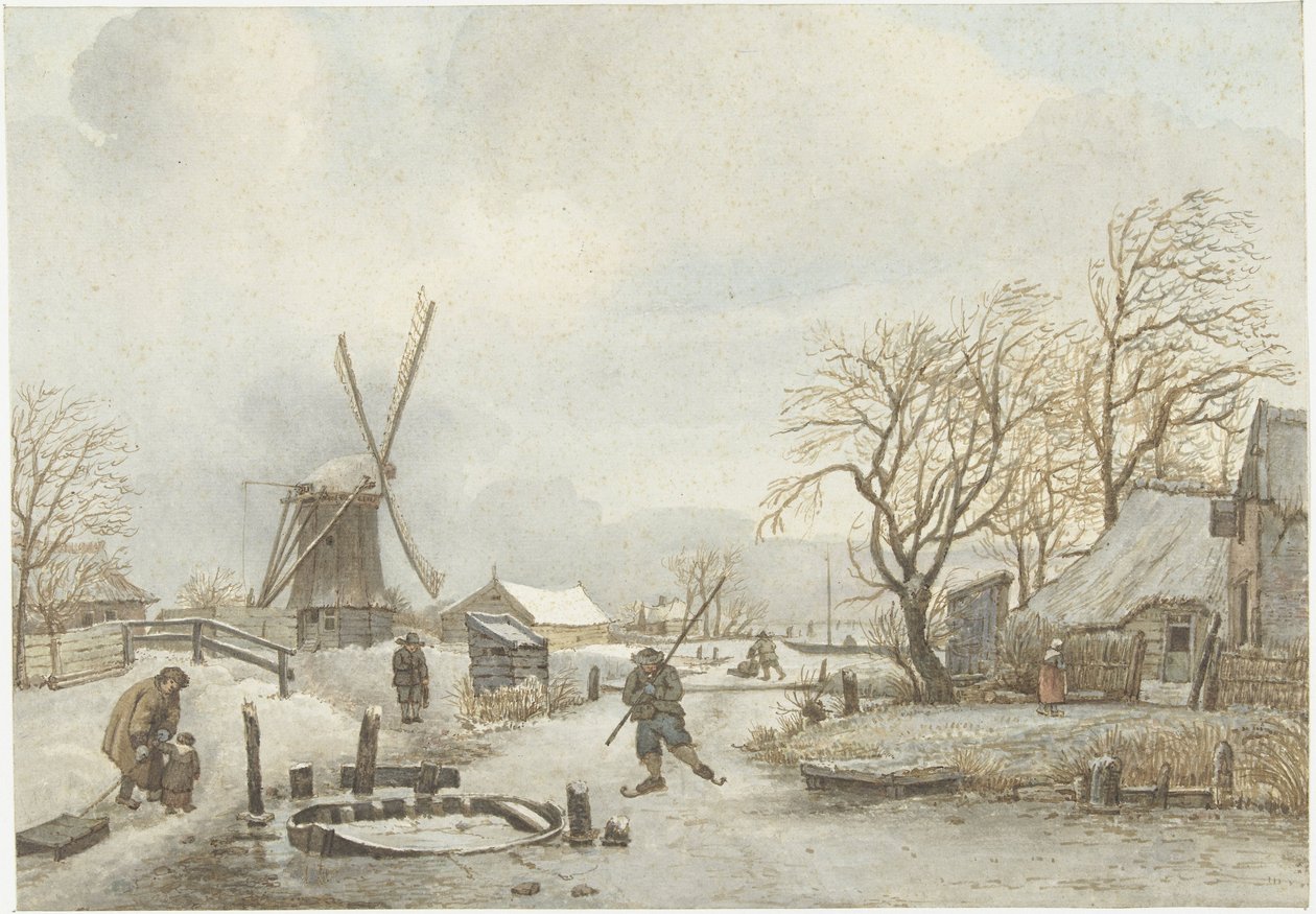 vinterlandskap av Gerrit Lamberts