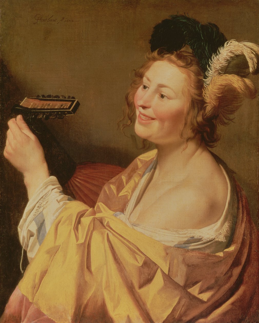 En musiker, 1624 av Gerrit van Honthorst