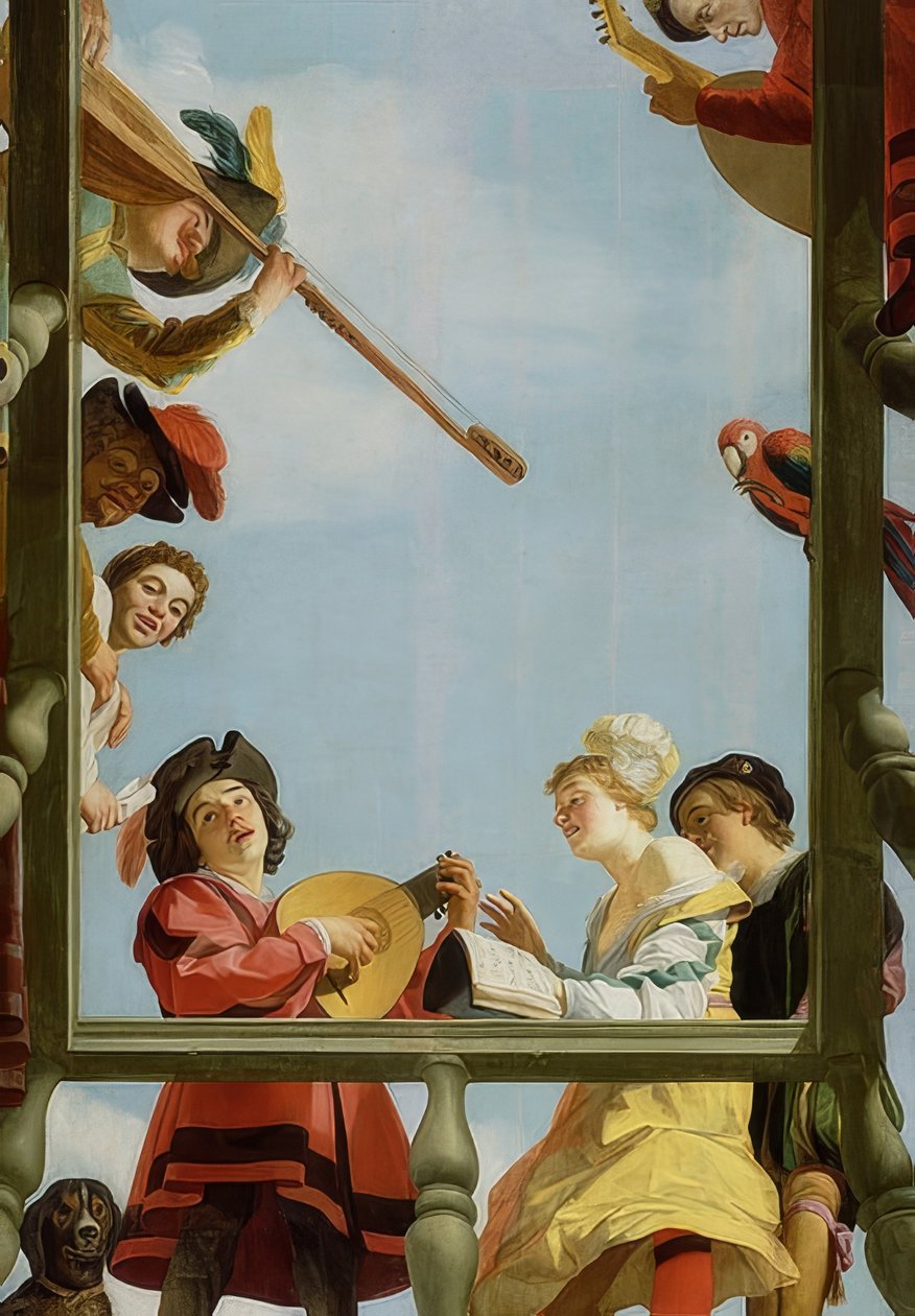 Musikgrupp på en balkong. 1622 av Gerrit van Honthorst