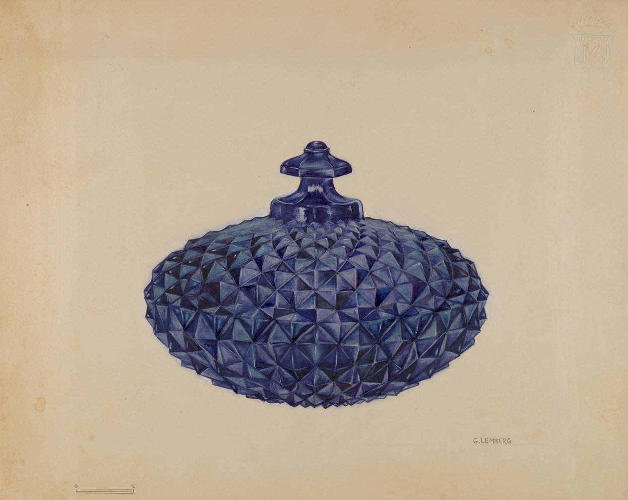 Täckt smörfat, ca. 1936. av Gertrude Lemberg
