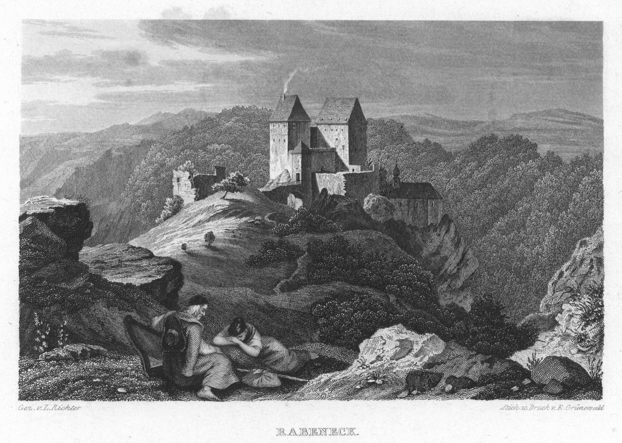 Burg Rabeneck in Album der fränkischen Schweiz. Neun Stahlstiche. 1840 av Gez. v. Adrian Ludwig Richter