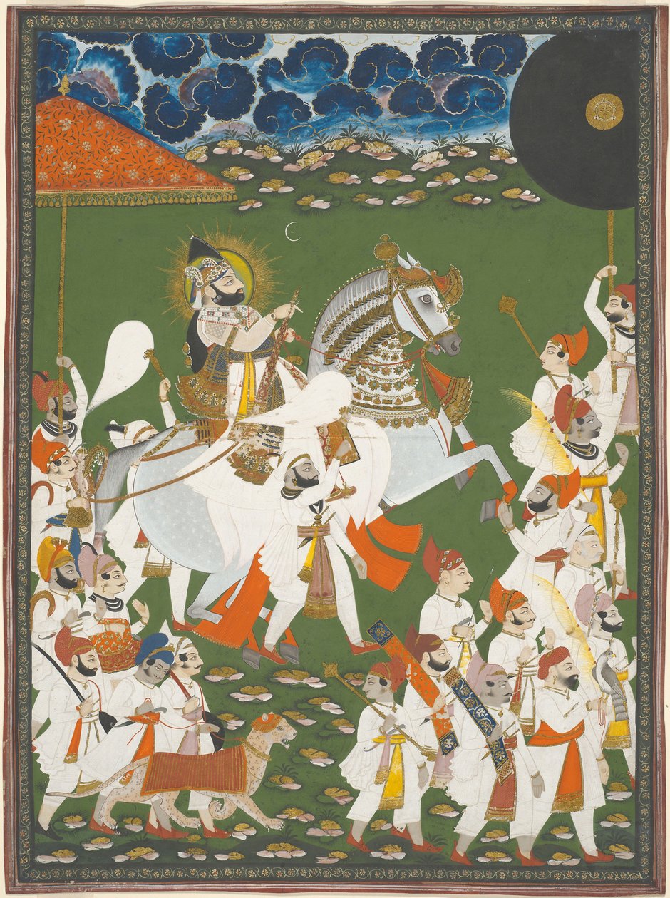 Maharana Bhim Singh i procession av Ghasi