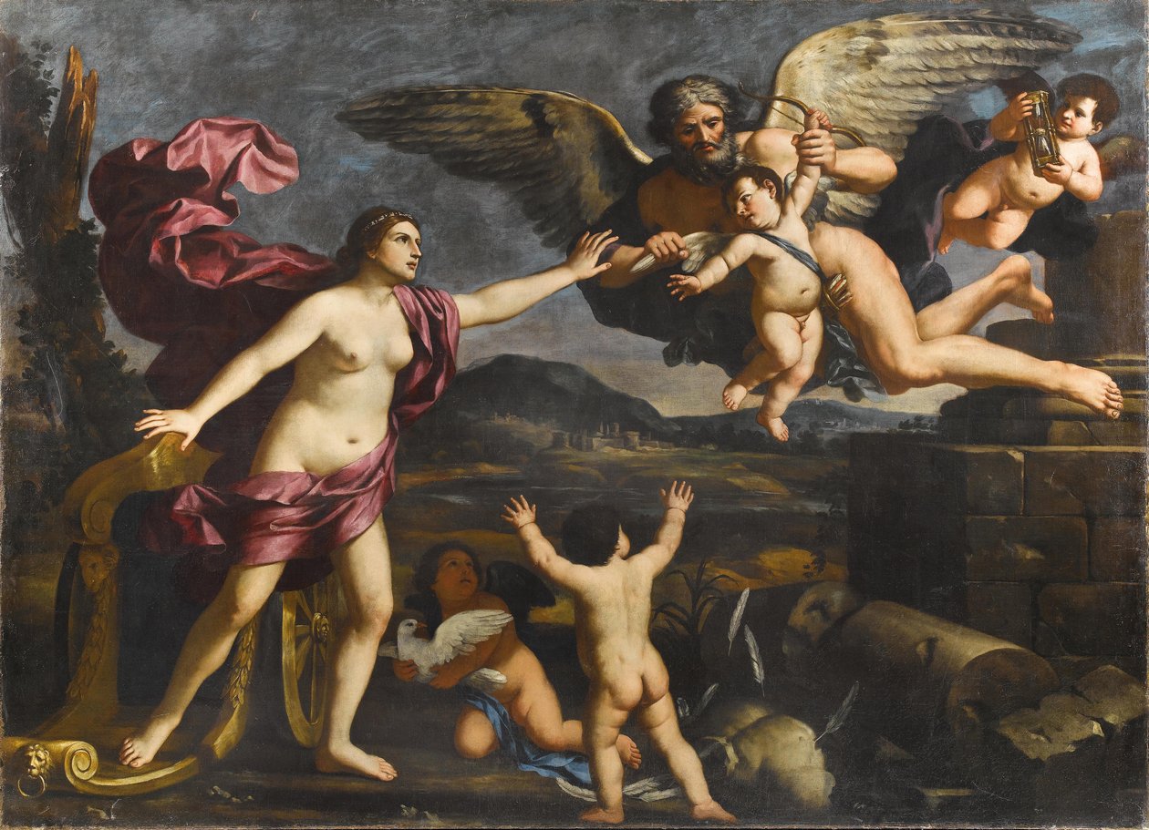 Venus, Cupido och Chronos av Giacinto Gimignani