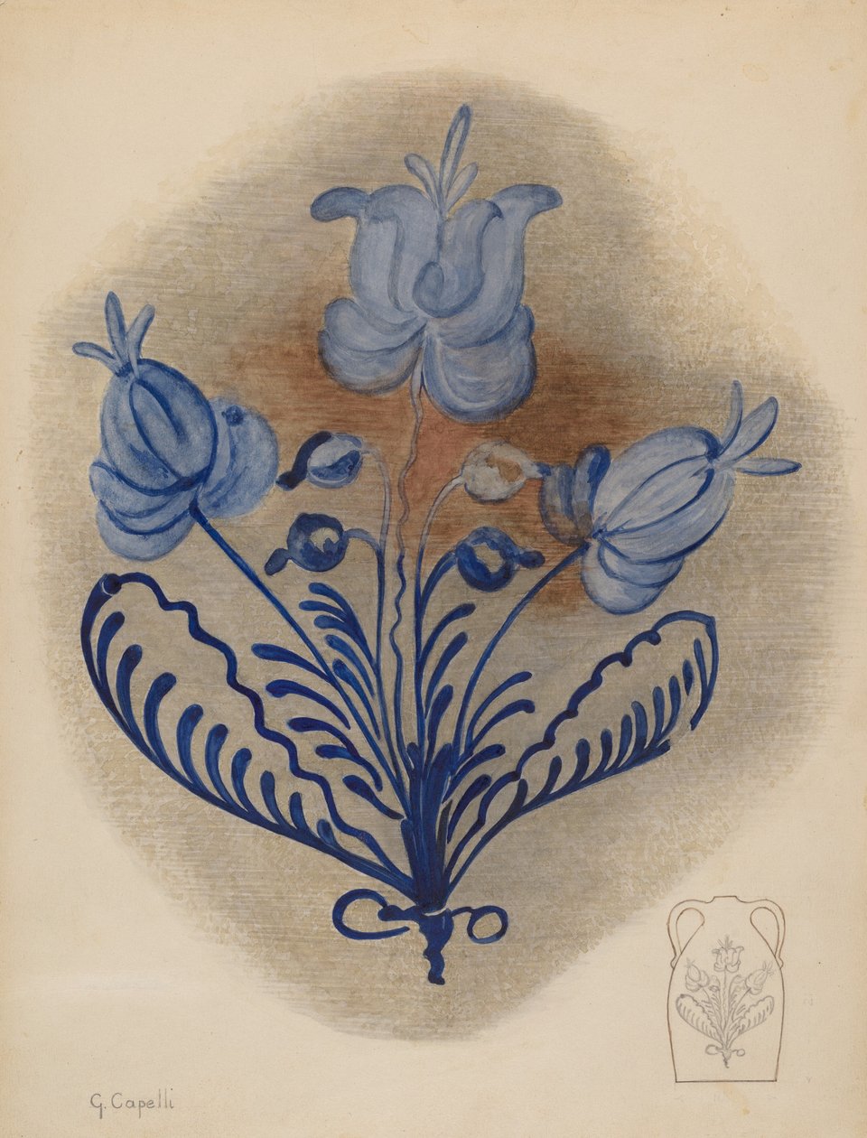 Vatten- eller ciderkanna, ca. 1939. av Giacinto Capelli