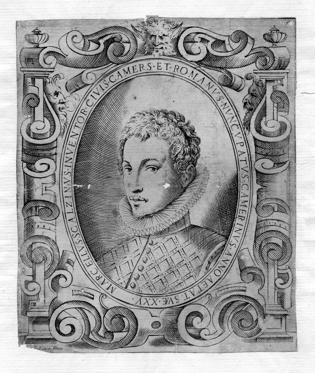 graverat porträtt av Giacomo Franco