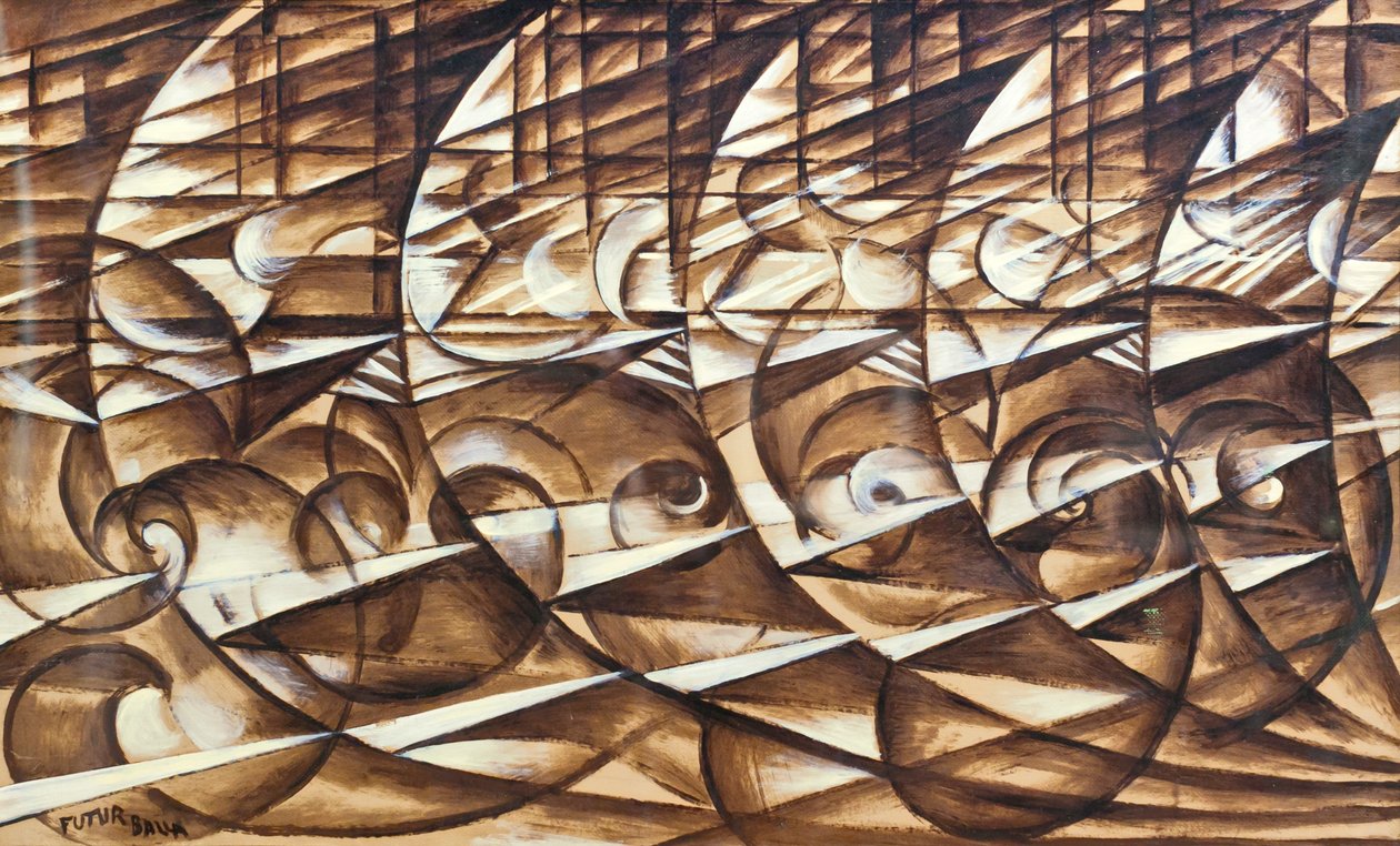 Dynamisk expansion och hastighet av Giacomo Balla