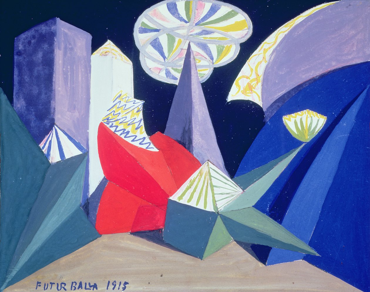Fyrverkerier av Giacomo Balla