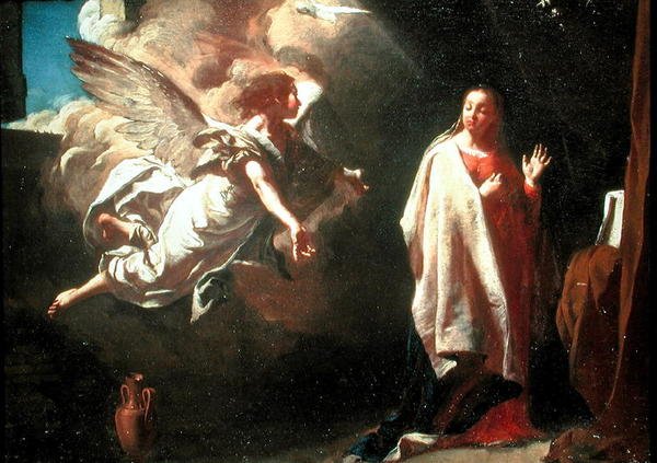 Bebådelsen (olja på duk) av Giambattista Piazzetta