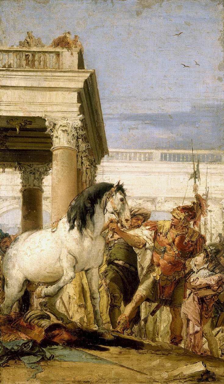 Alexander tämjer Bucephalus av Giambattista Tiepolo