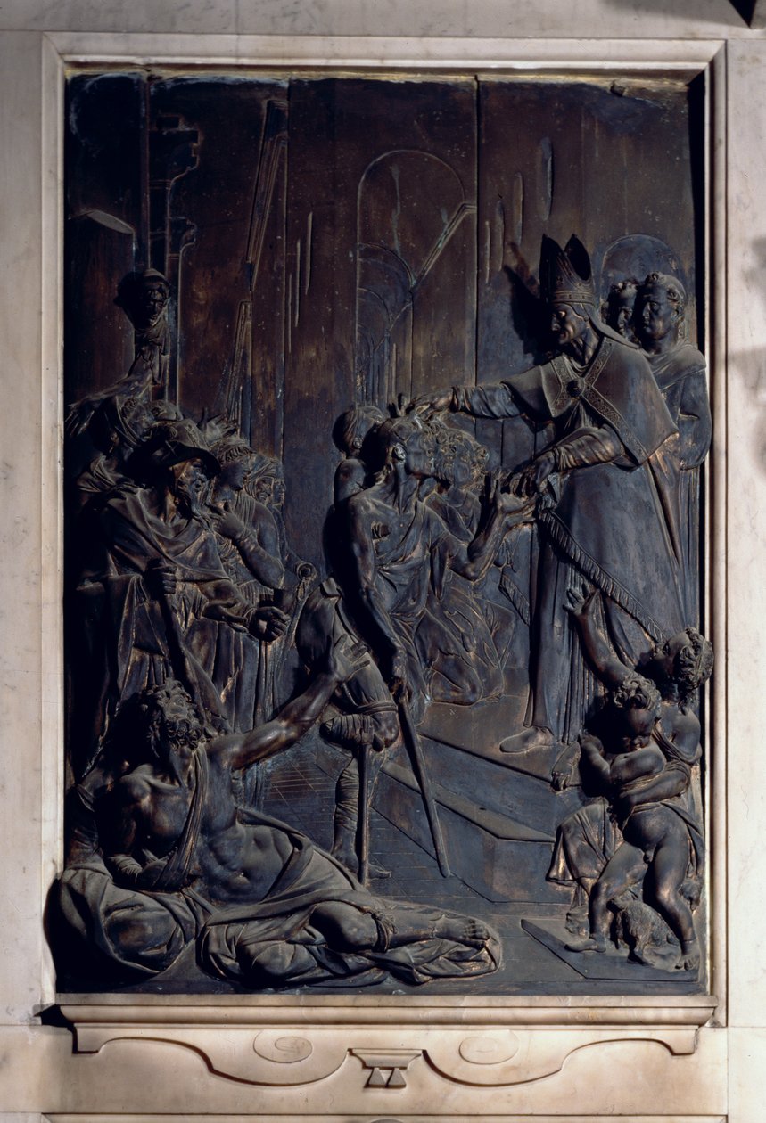 St. Anthony Distributing Alms, relief från Salviati-kapellet (brons) av Giambologna