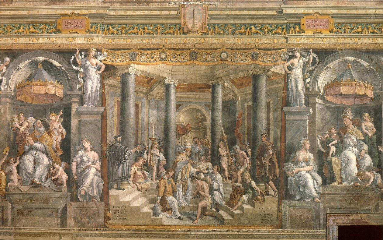 Konstantins dop, 1517-1524 av Gianfrancesco Penni