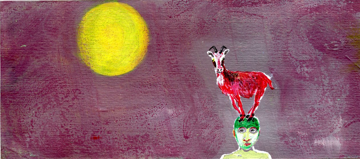 Do Me A Red Goat, 2005, (olja på papper) av Gigi Sudbury