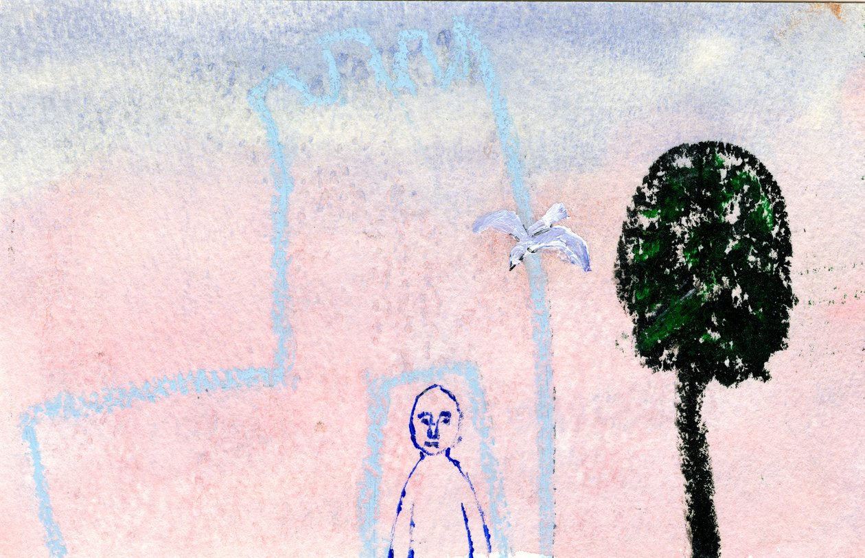 Mitt slott, en mås och ett cypriotiskt träd, 2005, (blandad media) av Gigi Sudbury