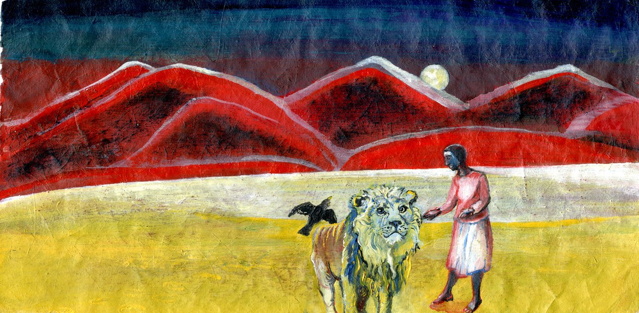 The Lion and The Blackbird, 2004 (olja på papper) av Gigi Sudbury