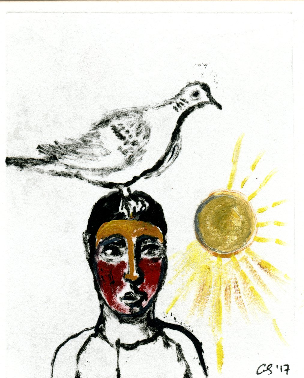 Homecoming III, 2017, (olja på papper) av Gigi Sudbury