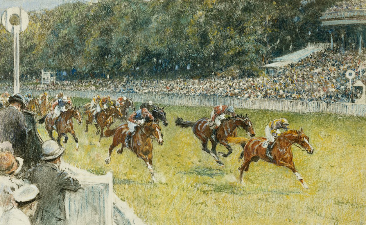 A Finish at Goodwood, 1929 av Gilbert Holiday