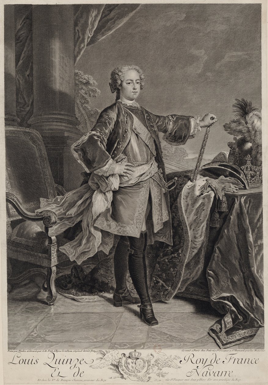 Portrait of Louis XV of France av Gilles Edme Petit