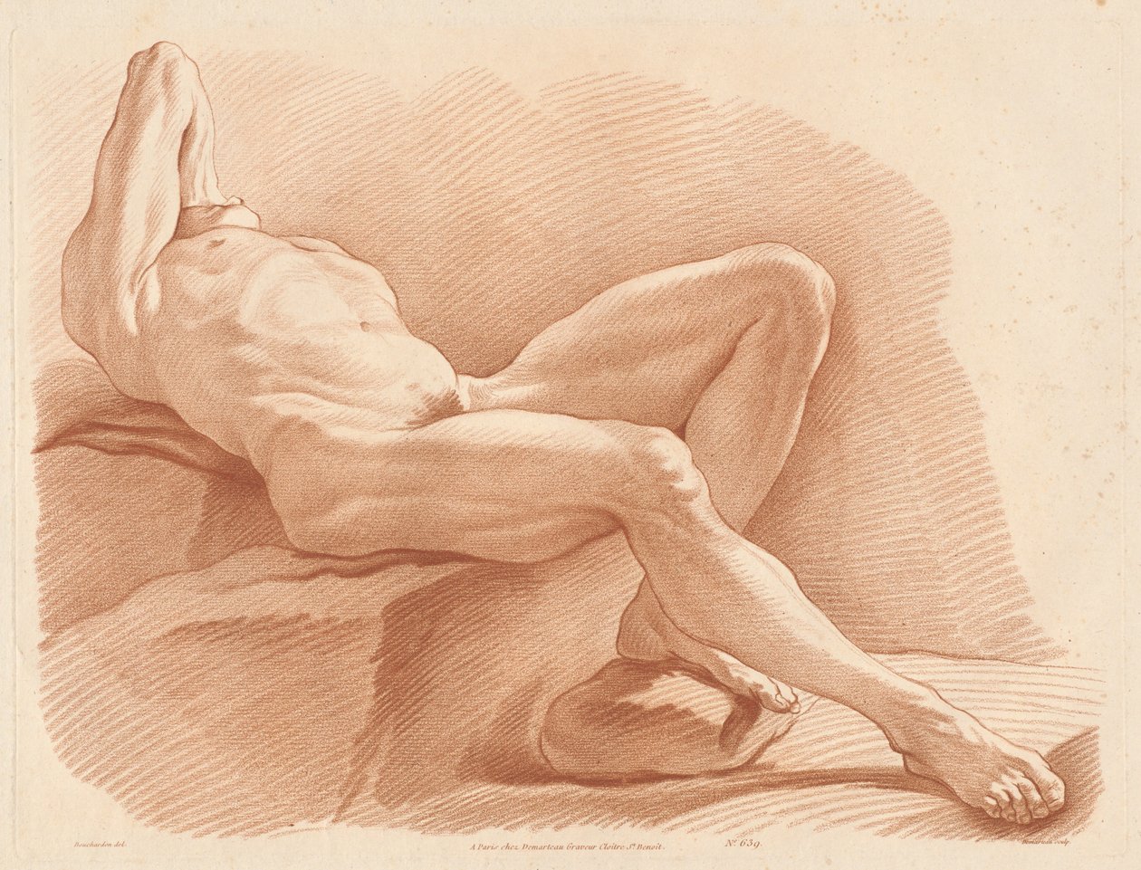 Akademi (639) av Gilles Antoine Demarteau after Edme Bouchardon