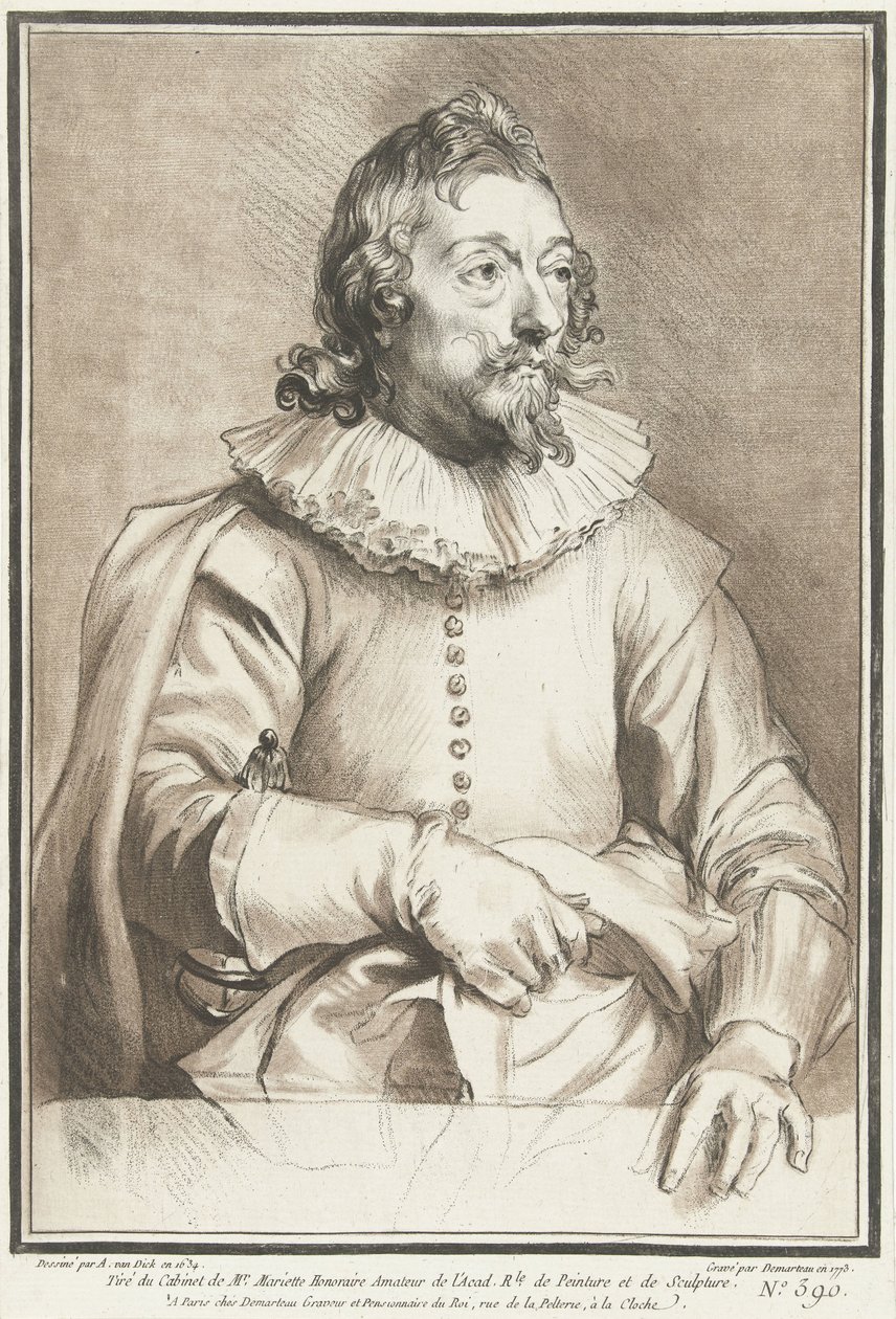 Porträtt av man av Gilles Demarteau