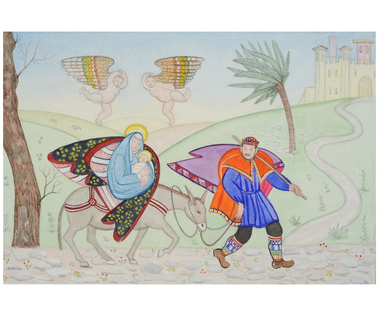 Flight into Egypt, 2005 (wc på papper) av Gillian Lawson
