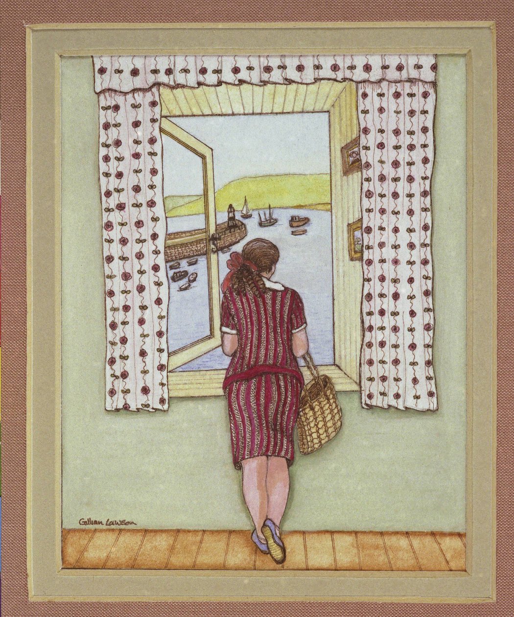 Harbour View, 1986 (akvarell på papper) av Gillian Lawson