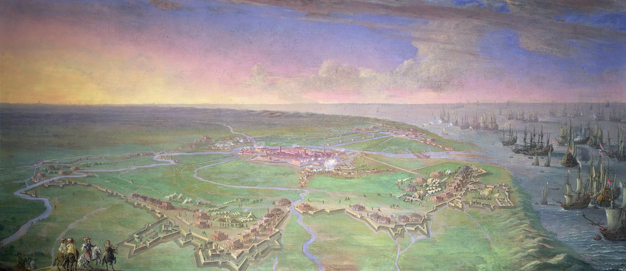 Panoramautsikt över Gravelines som belägrades av Duc d