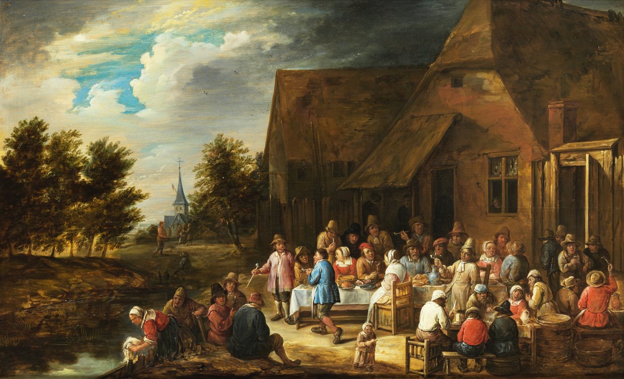 Vila bakom ett värdshus av Gillis van Tilborgh