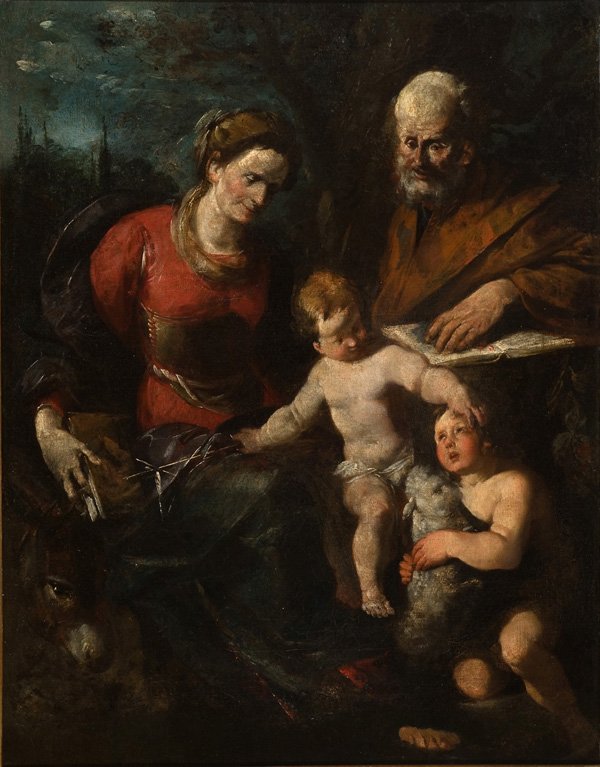 Sts. Anne, Joachim, and John the Baptist with the Child Jesus av Gioacchino Assereto