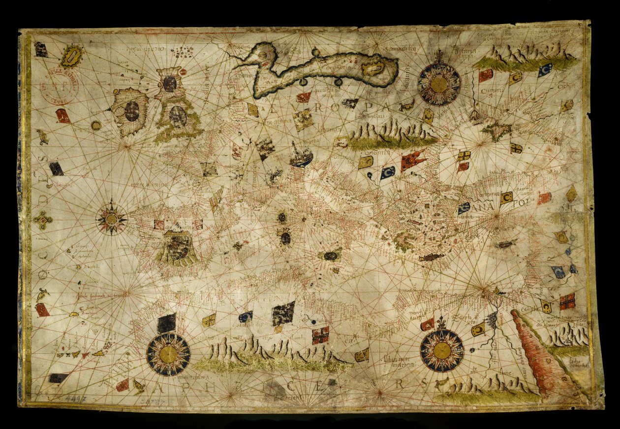 Carte de la Mer Méditerranée av Giorgio Callapoda