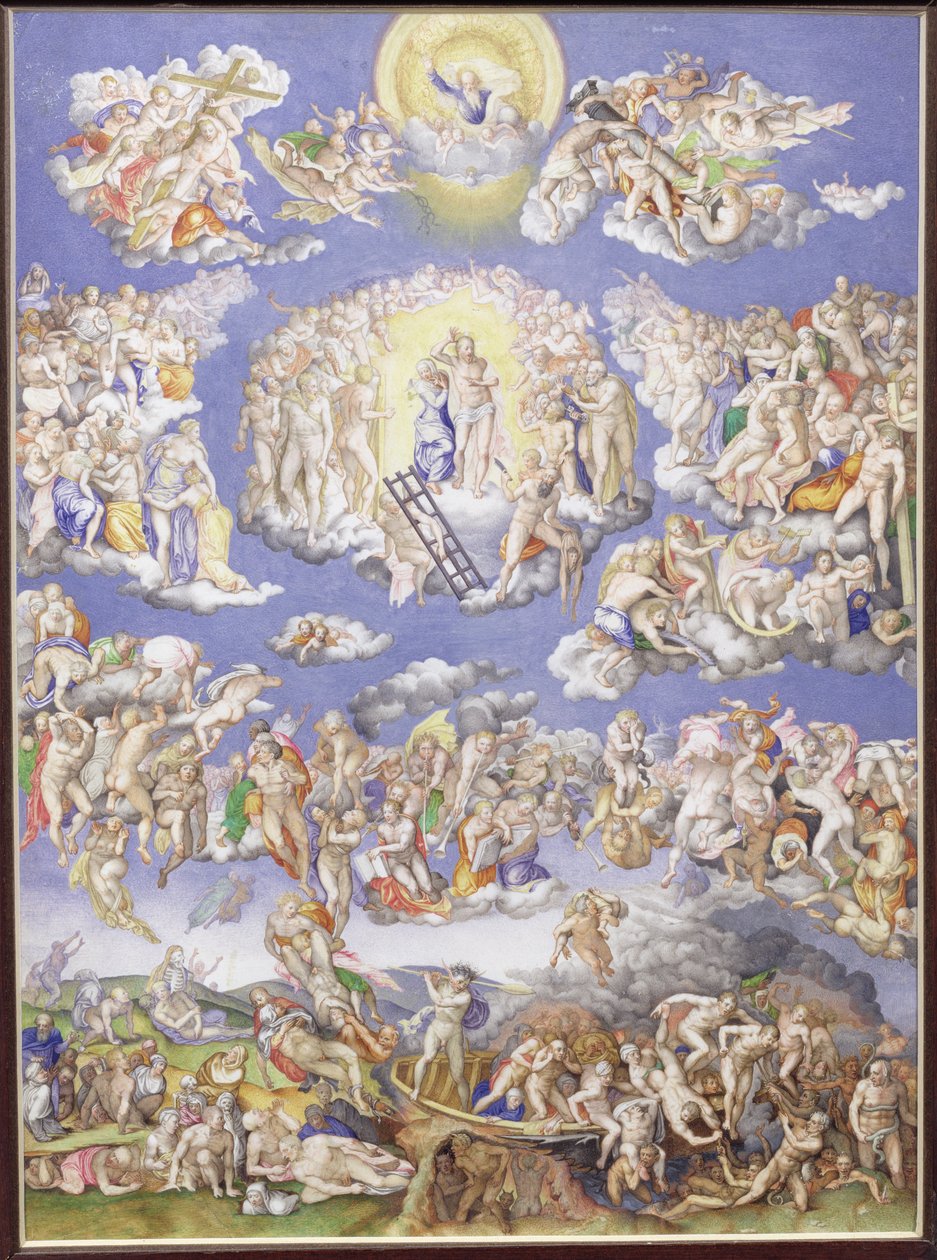 Sista domen (efter Michelangelo), c.1570 (pergament) av Giorgio Giulio Clovio