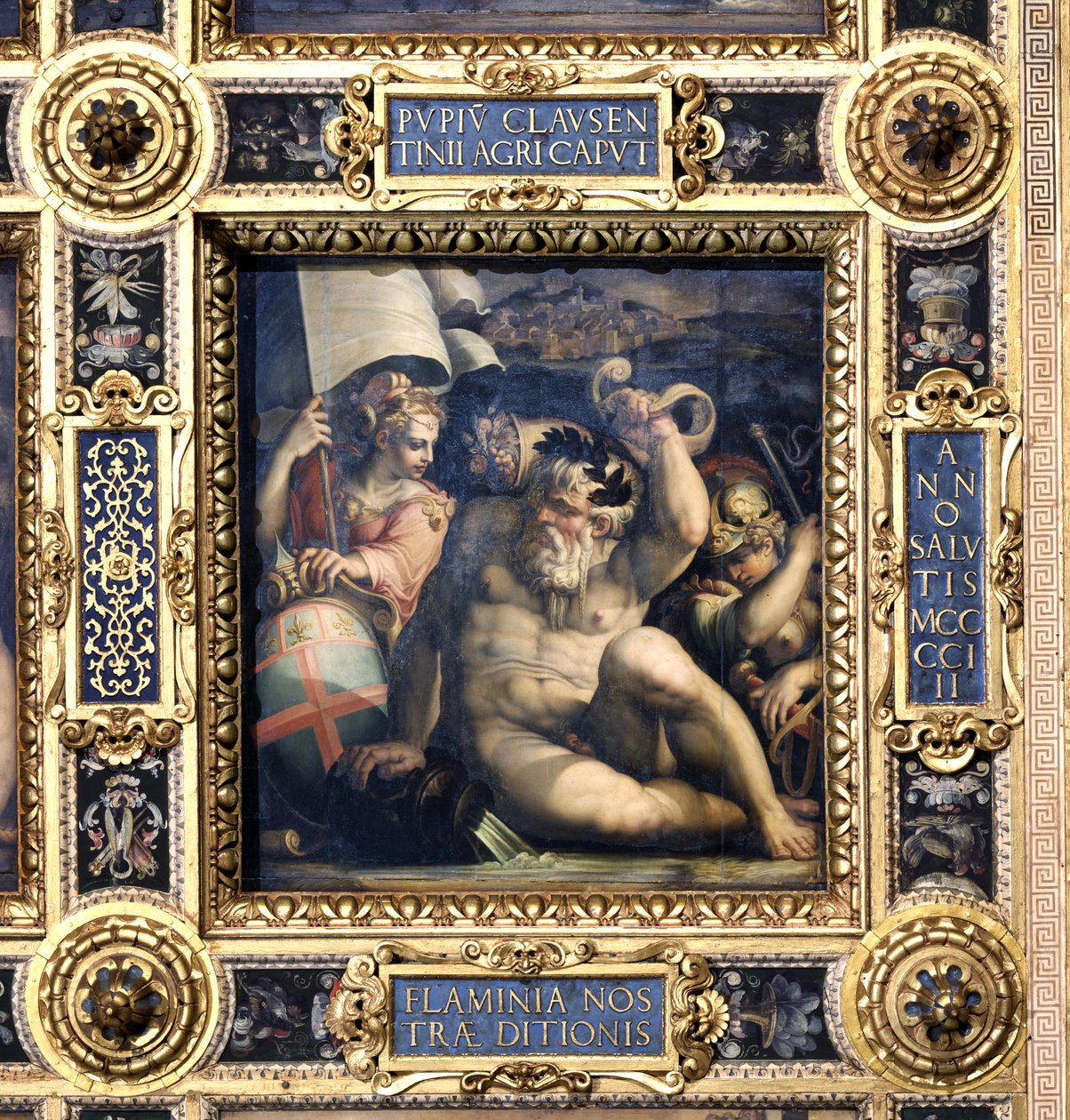 Allegori över Romagna-regionen från taket på Salone dei Cinquecento, 1565 (panel) av Giorgio Vasari