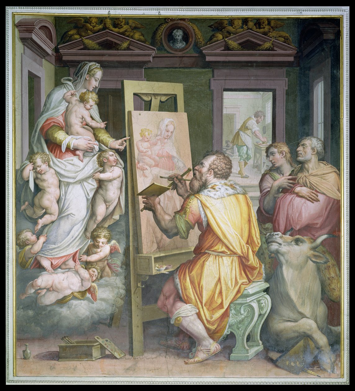 Sankt Lukas målar jungfrun av Giorgio Vasari