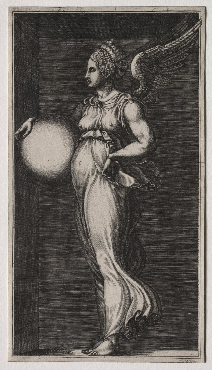 Allegorisk figur som håller en sfär av Giorgio Ghisi