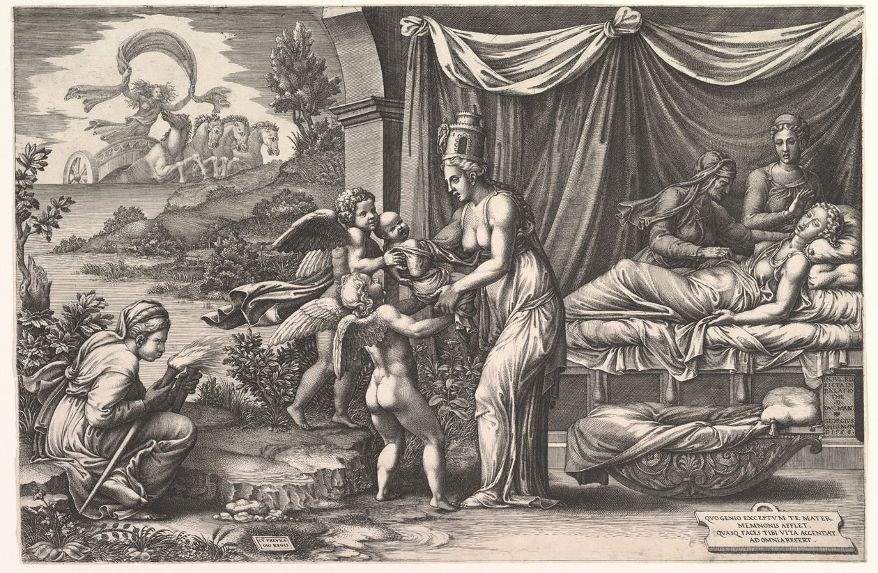 Allegori över födelse, 1558. av Giorgio Ghisi