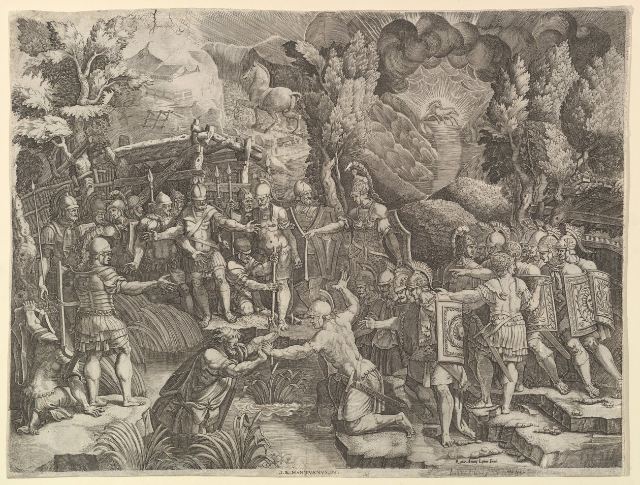 Sinon Deceiving the Trojans, mitten av 1540-talet. av Giorgio Ghisi