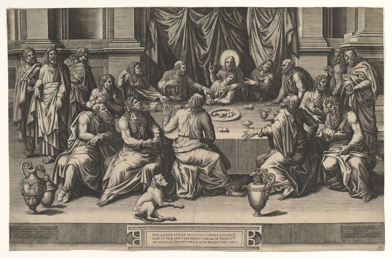 Den sista måltiden, 1551. av Giorgio Ghisi