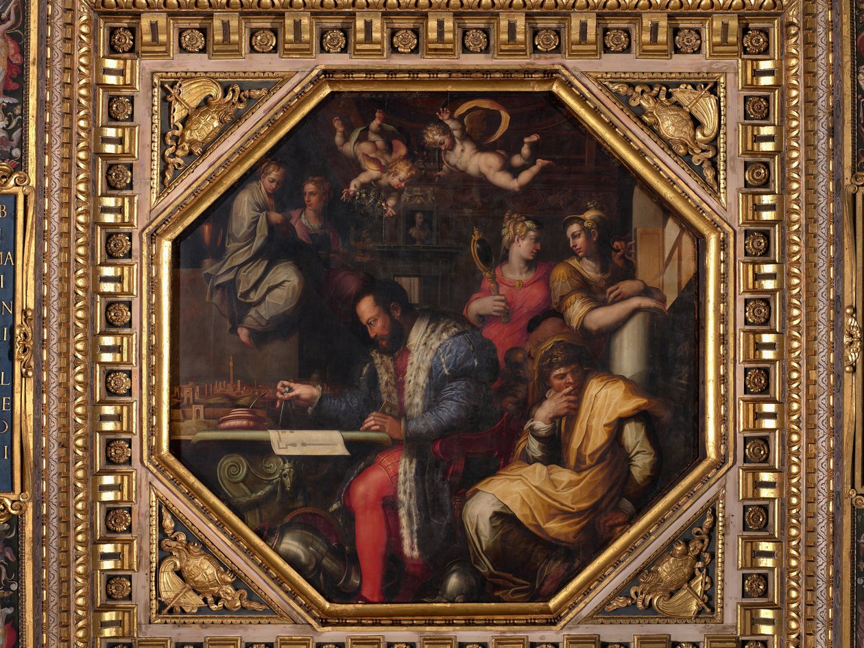 Cosimo studerar intagandet av Siena av Giorgio Vasari