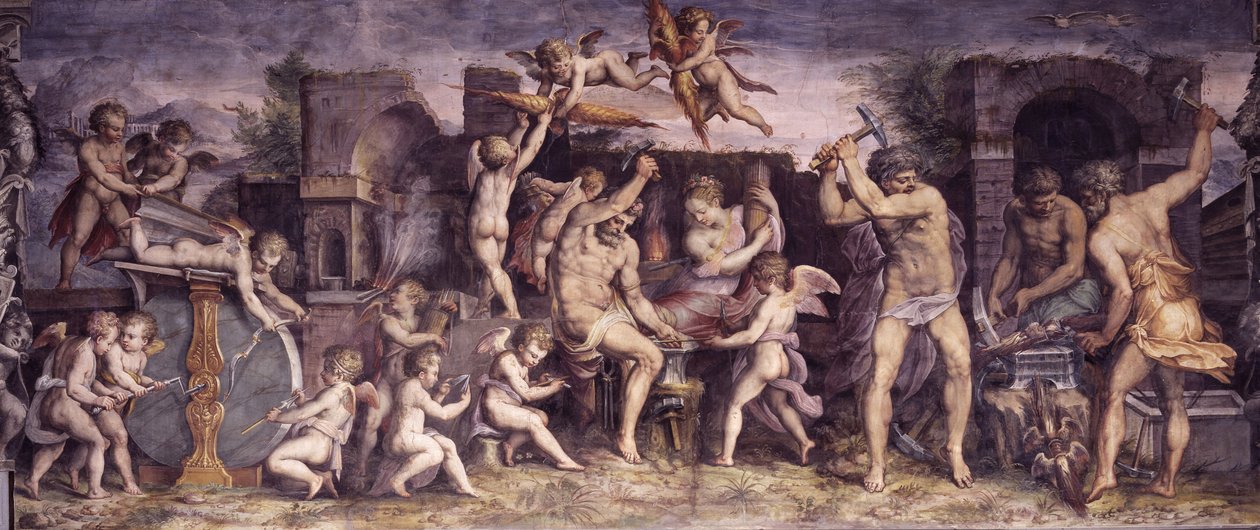 Vulcans smedja, 1556-1557 av Giorgio Vasari