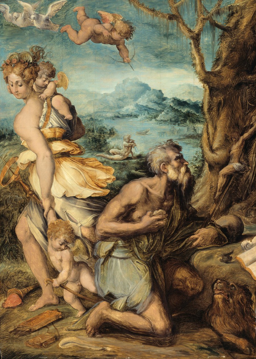 Sankt Hieronymus frestelse av Giorgio Vasari