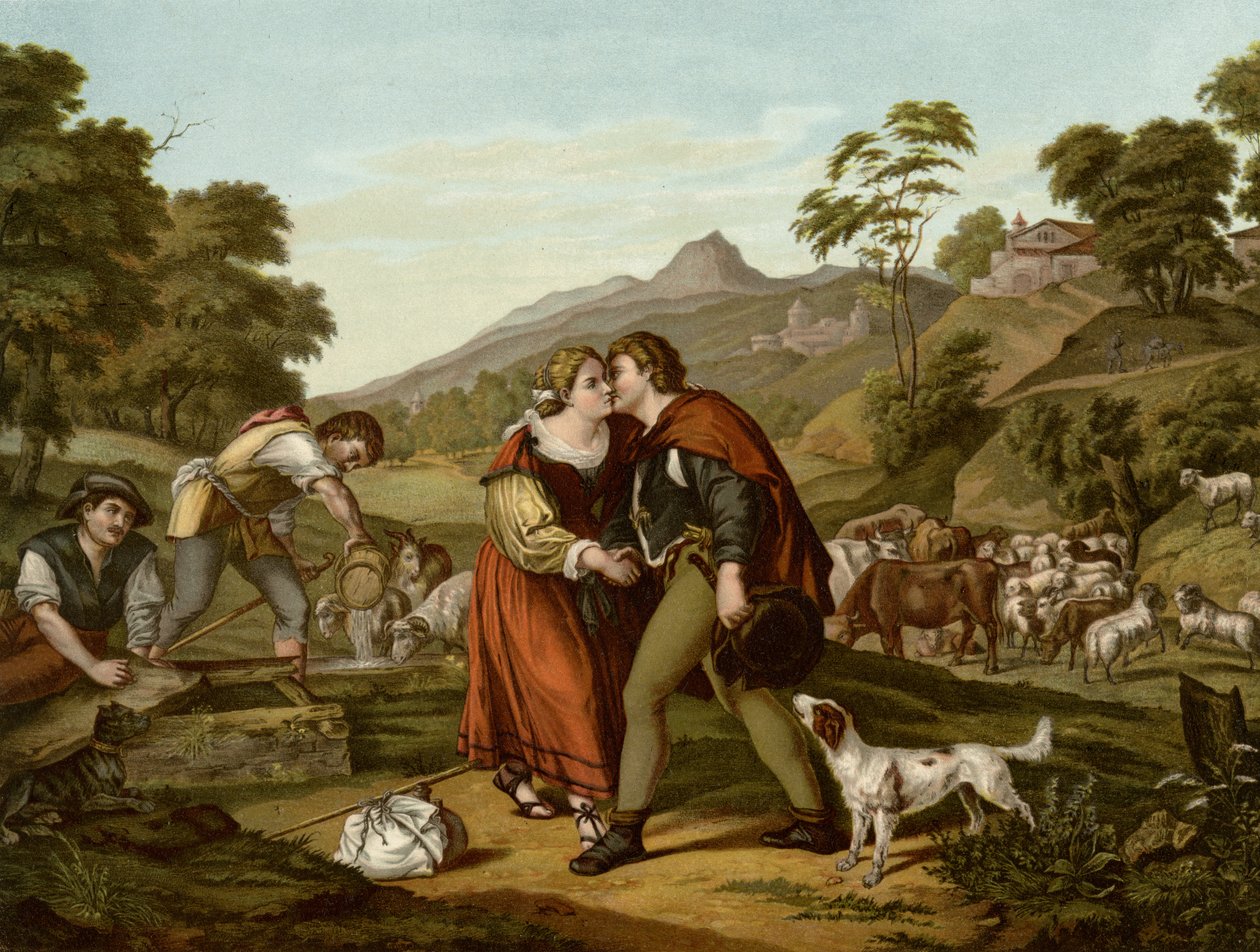 Jacob och Rachel av Giorgione da Castelfranco