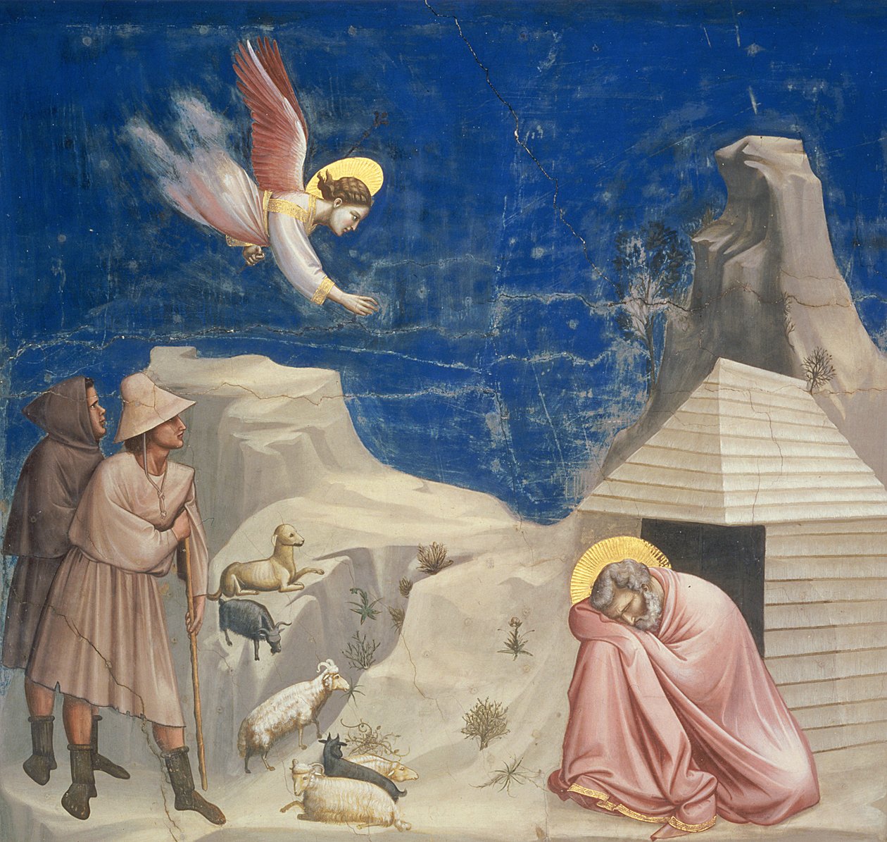 Drömmen om Joachim, c.1305 av Giotto di Bondone