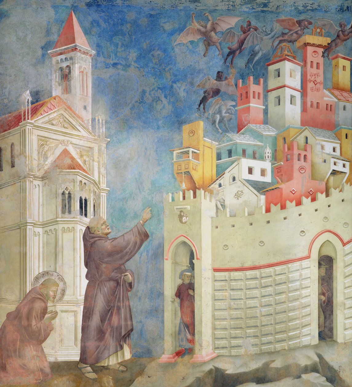 Utvisningen av djävlarna från Arezzo, 1297-99 av Giotto di Bondone