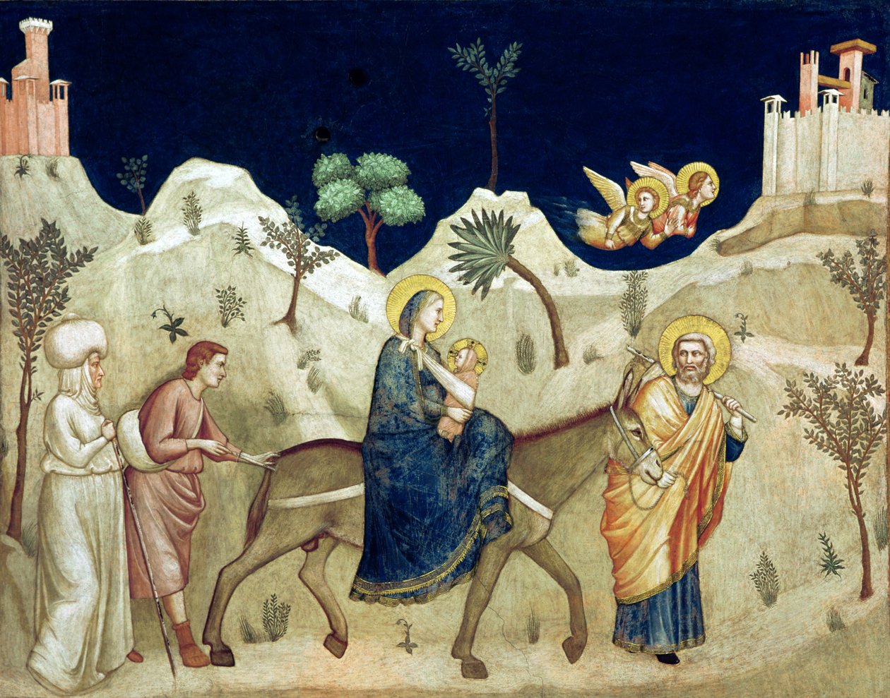 Flykten till Egypten av Giotto di Bondone