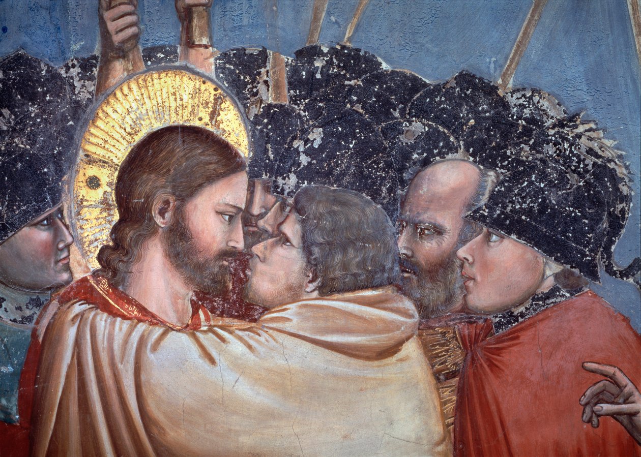 Judas kyss. Detalj (fresko av Giotto (c.1266 1337)