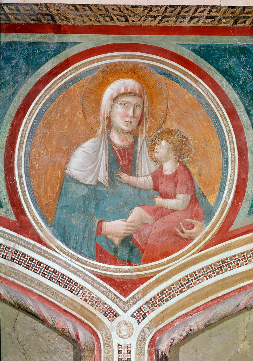 Jungfru och barn (fresco av Giotto (c.1266 1337)