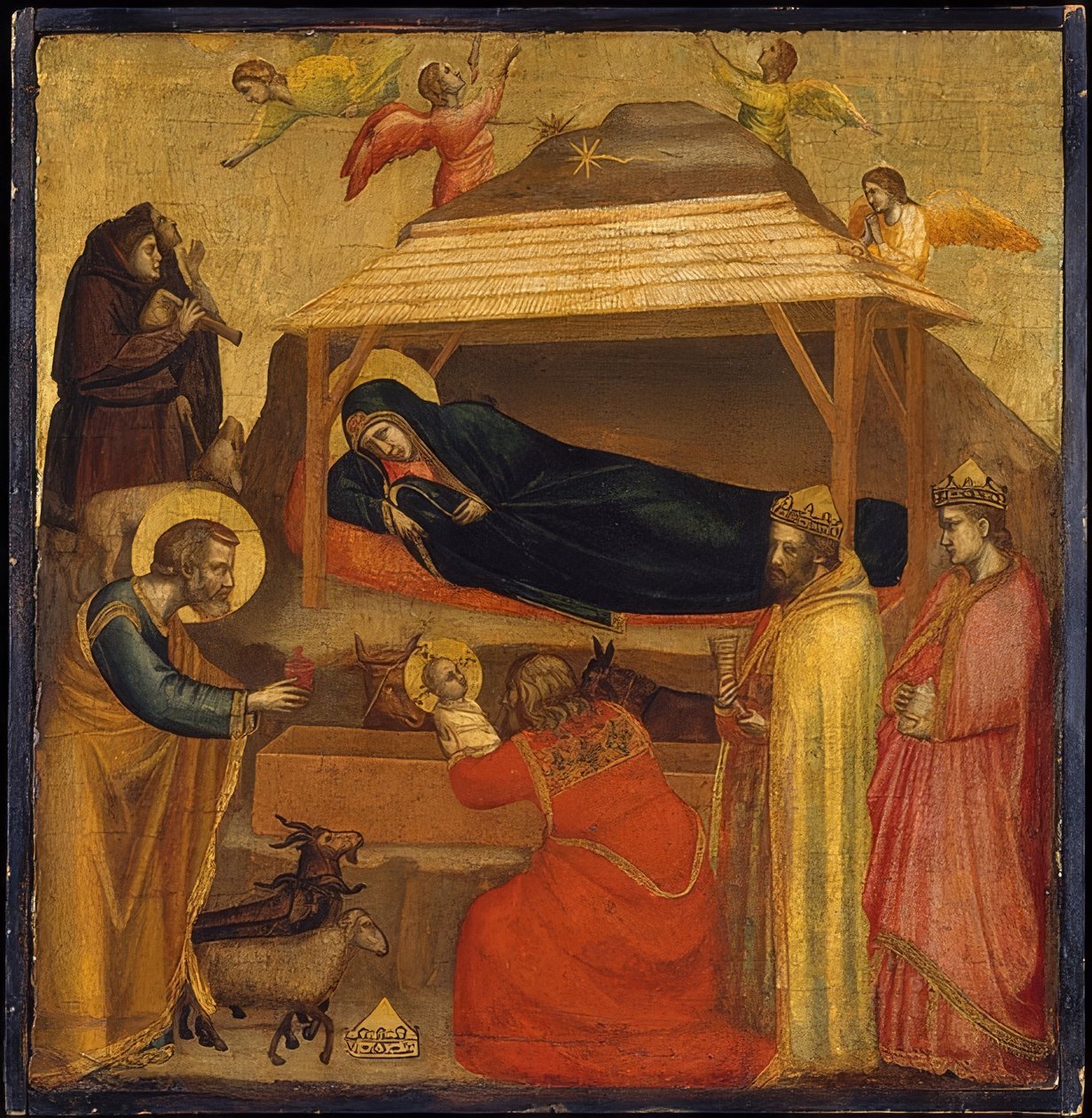 Tillbedjan av Magi. Troligen runt 1320 av Giotto di Bondone